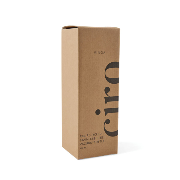 Vinga Ciro vacuum bottle, 580ml, recycled steel - White