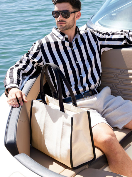 Puerto Large Tote - Natural / Black