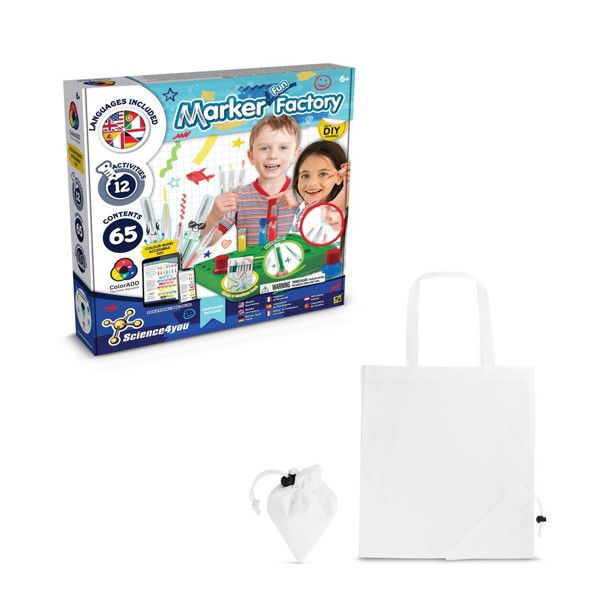 DIY Pen Factory Kit II. Kit éducatif livré avec un sac cadeau pliable en 190T - Blanc