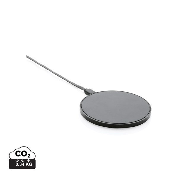 RCS standard recycled plastic 10W wireless charger - Black