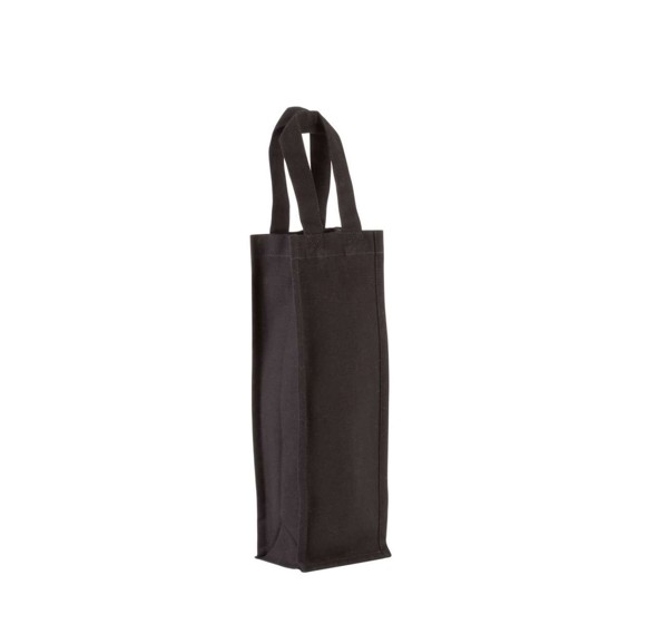 Cotton Canvas Bottle Bag - Black