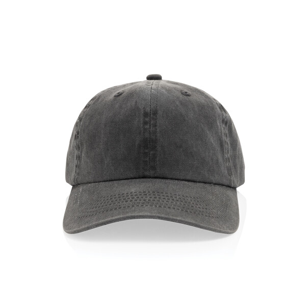 BEAU AWARE™ Washed 6 panel 270gsm cotton twill cap - Black