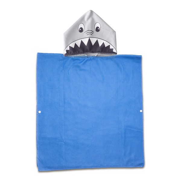 Sharky poncho-towel with a hood