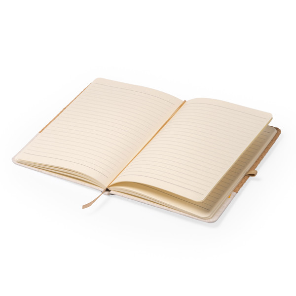 Libreta personalizada A5 de paja natural con tapa rígida y banda elástica