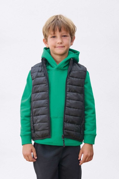 Sol's Stream Bw Kids' - Lightweight Padded Bodywarmer - Black / 4A