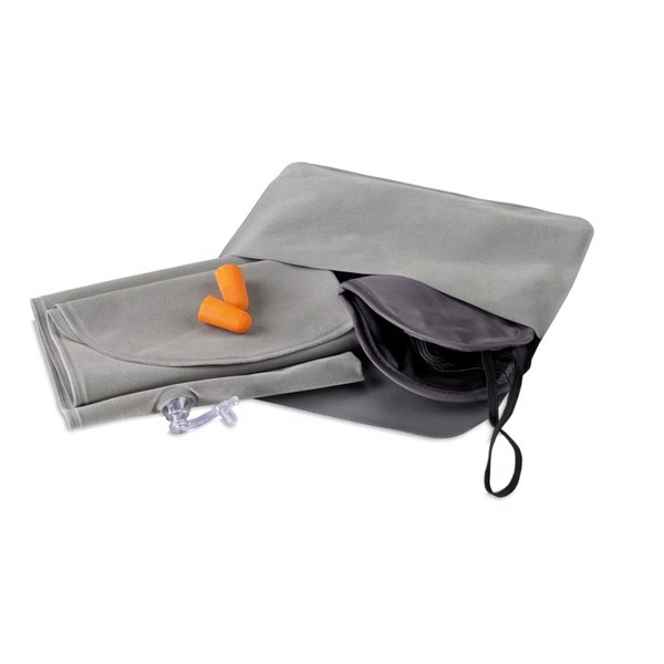 Travelplus travel set, inflatable pillow, PVC - Grey