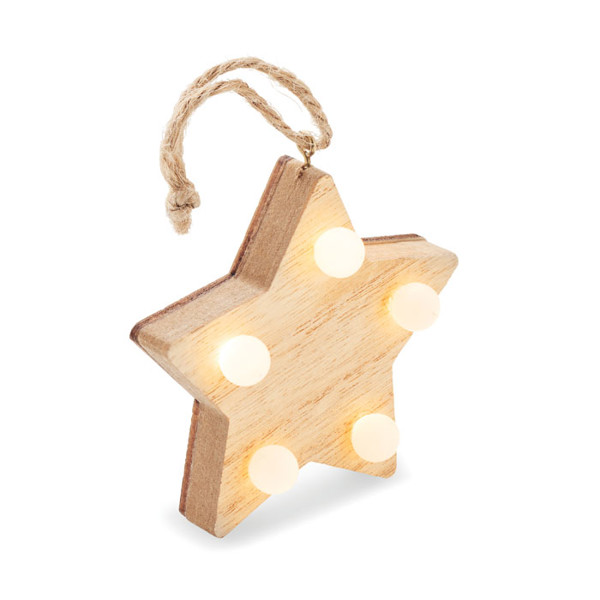 MB - Wooden weed star with lights Lalie