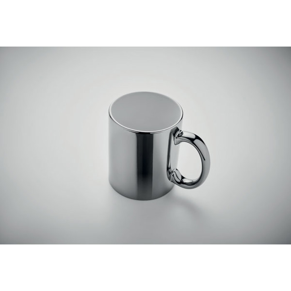 Ceramic mug metallic 300 ml Holly - Shiny Silver