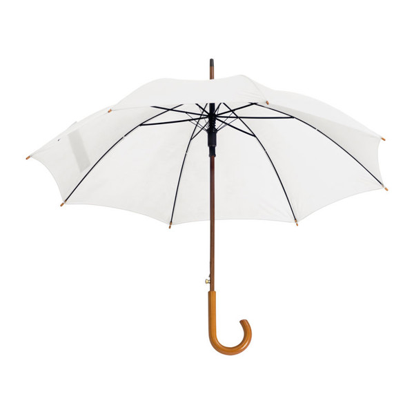 Wooden Automatic Umbrella Nancy - White