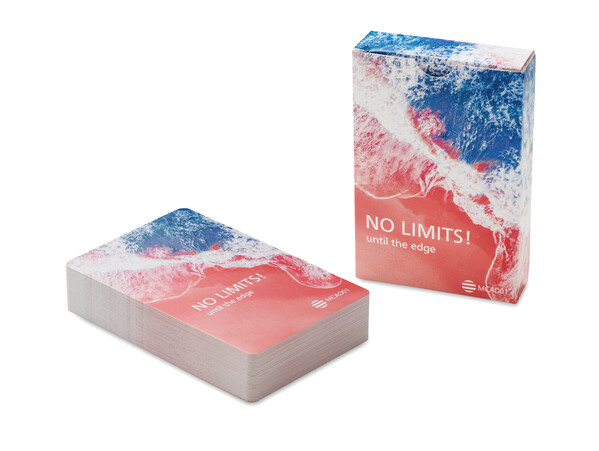 54 Spielkarten, Ihr Design auf 1 Seite - Standard Geschenkverpackung / Französisch