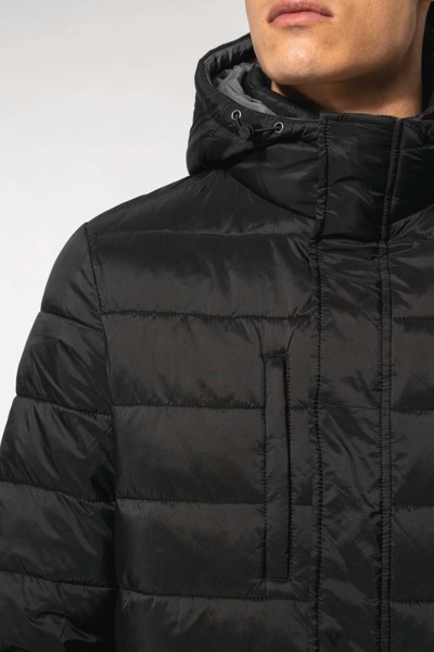 Men's Lightweight Hooded Padded Parka - Black / S