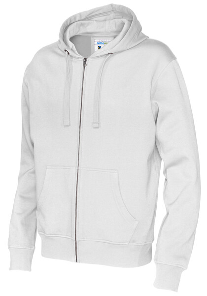 Cottover Gots Full Zip Hood Man white XXL