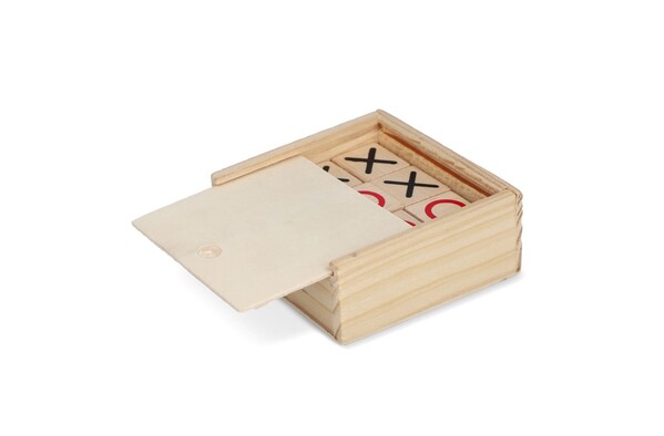 Set Tic Tac Toe dans une boîte en bois - Bois