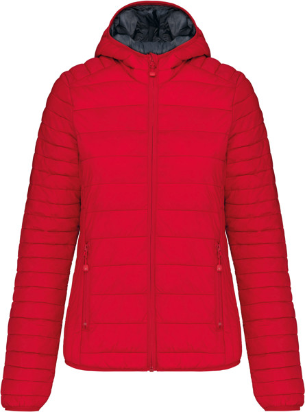 Lightweight Ladies' Hooded Padded Jacket Kariban | K 6111 - Red / XL