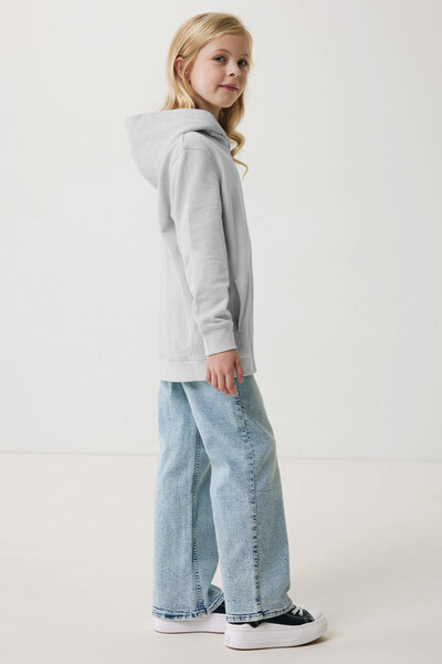 Dětská mikina s bočními kapsami Iqoniq Yengo z rec. bavlny - Light Heather Grey / 1314