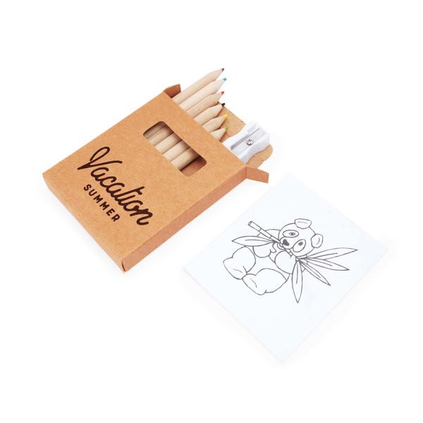 Personalised children's colouring pencil set with notepad and sharpener