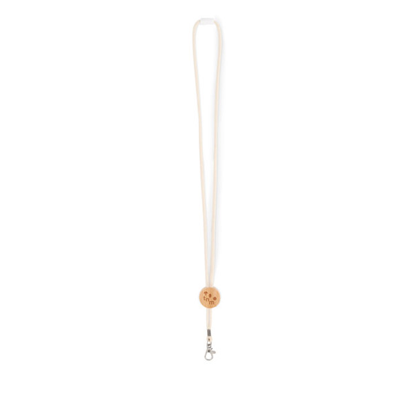 Kara cotton lanyard, 50 cm, bamboo detail
