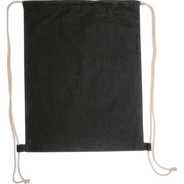 ECO Tex standard 100 certified Gymbag from environmentally friendly cotton (140g/m) - Black