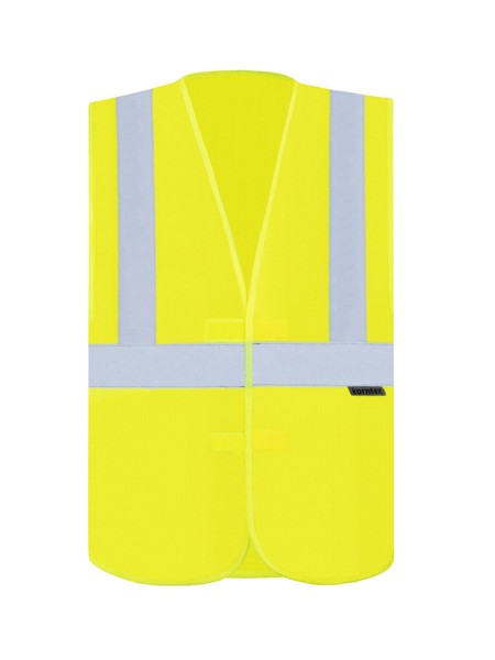 Safety Vest with 3 reflective Tapes - Yellow / XXL