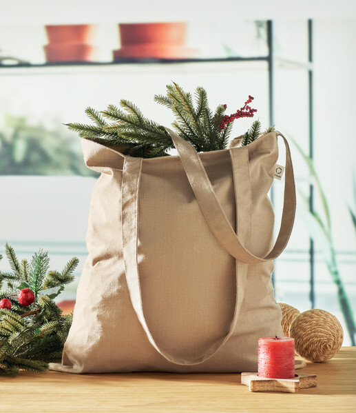 Sac shopping en coton recyclé Viveka Colour - Kaki