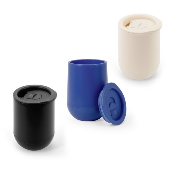 ADLINGTON. Ποτήρι ταξιδιού από PP με διπλό τοίχωμα μονωμένο με αέρα - Λευκό Παστέλ