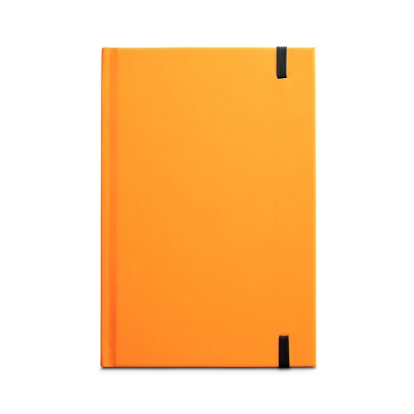 WATTERS. Bloco de notas A5 em PU fluorescente com folhas pautadas - Laranja