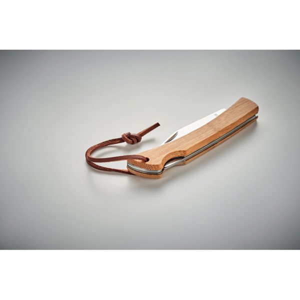 Foldable knife in bamboo Mansan