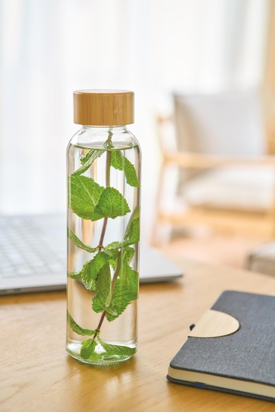 Glazen drinkfles (500 ml) Levi - zwart