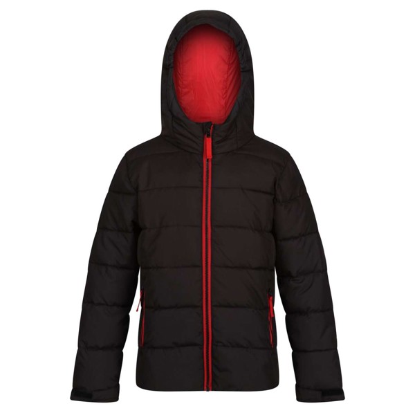Junior Scholar Thermal Hooded Jacket - Black / Classic Red / 5/6