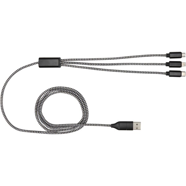 Alphecca recycled aluminium and RPET 5-in-1 charging cable