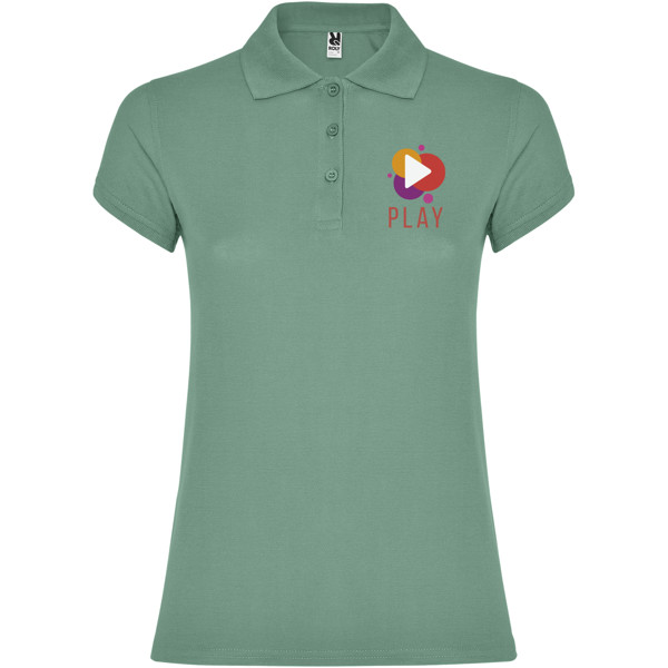 Polo da donna a maniche corte Star - Menta scura / M