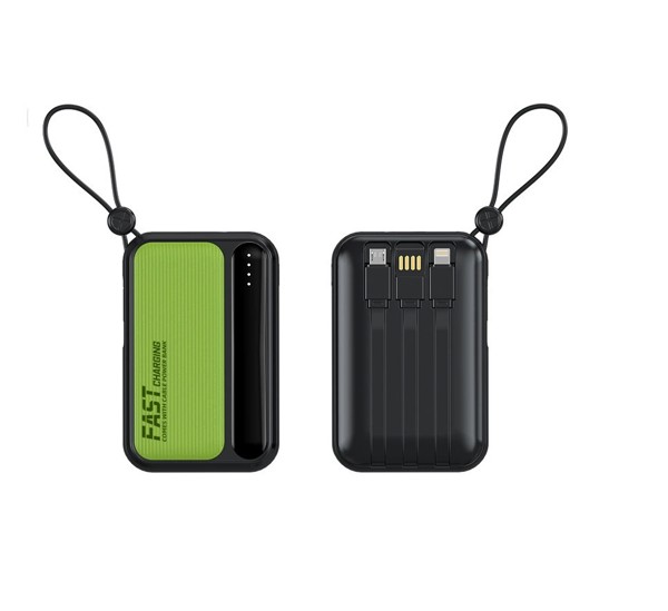 Powerbank with cable 10000mAh - WHITE