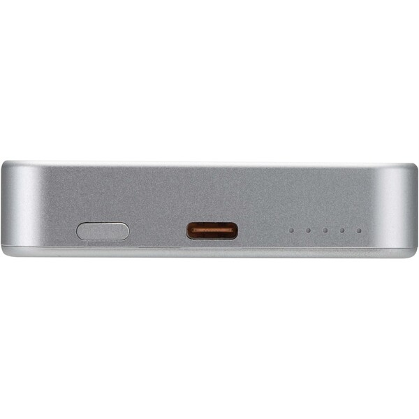 Avis 10.000 mAh RCS recycled aluminium magnetic power bank - Silver