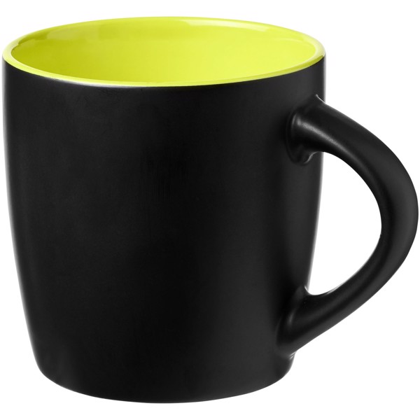 Tazza in ceramica Riviera da 340 ml - Nero / Lime