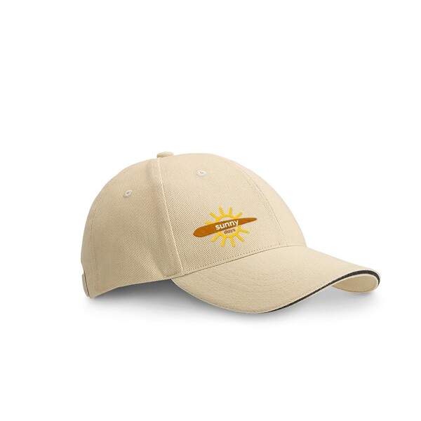 CHRISTOPHE. 100% cotton sandwich cap (260 g/m²) - White