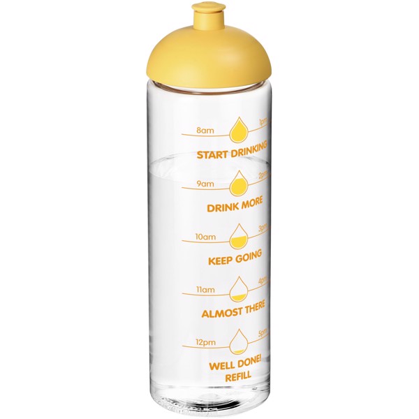 H2O Vibe 850 ml sportovní lahev s kupolovitým víčkem - Průhledná / Žlutá