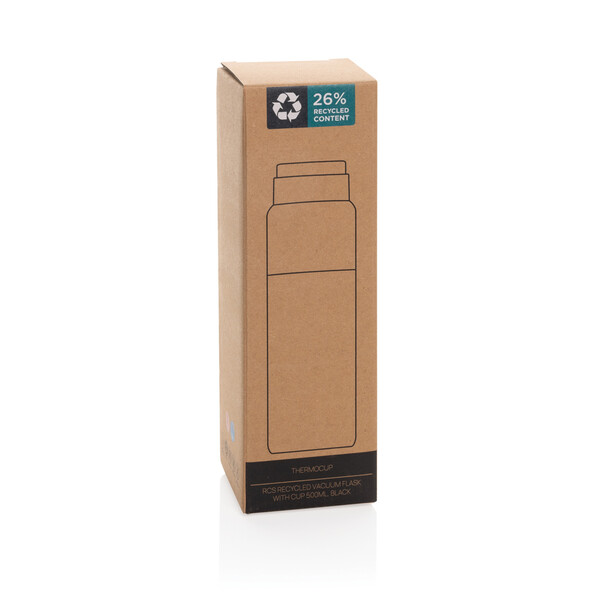 Thermocup RCS recycled vacuum flask with cup 500ml - Black