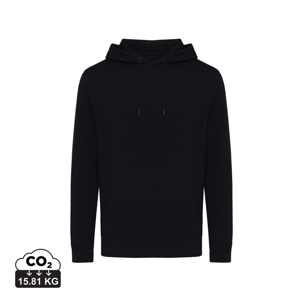 Lehká mikina s kapucí Iqoniq Rila z recykl. bavlny - Černá / 4XL