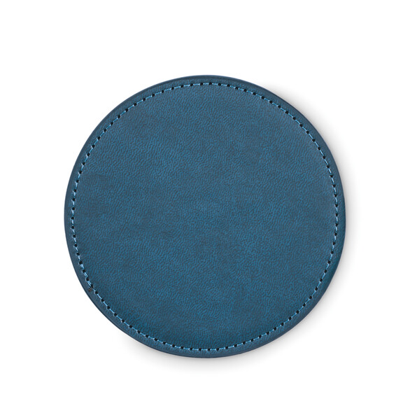 Sous-verre rond en PU Posa - Bleu Marine
