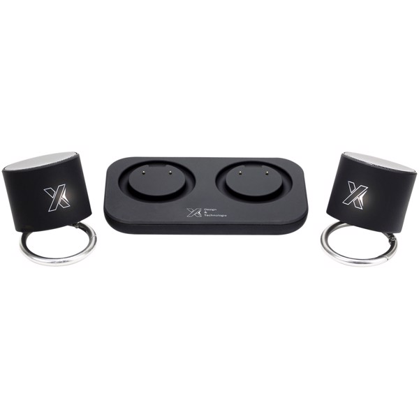 Coppia di speaker stereo luminosi SCX.design S40 con base