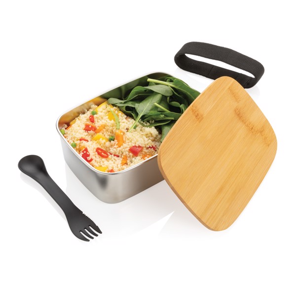 Xd Collection lunchbox 0,9L, bambusov pokrov, špork