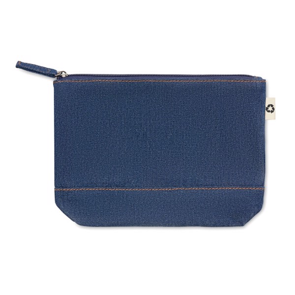 Recycled denim cosmetic pouch Style Pouch