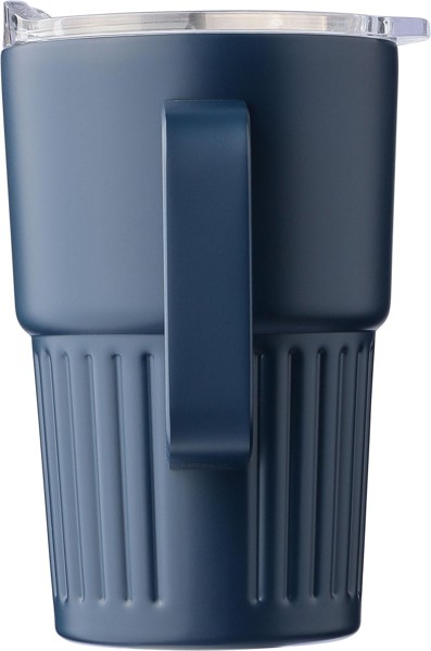 Recycled stainless steel double-walled travel mug (450 ml) Calo - White