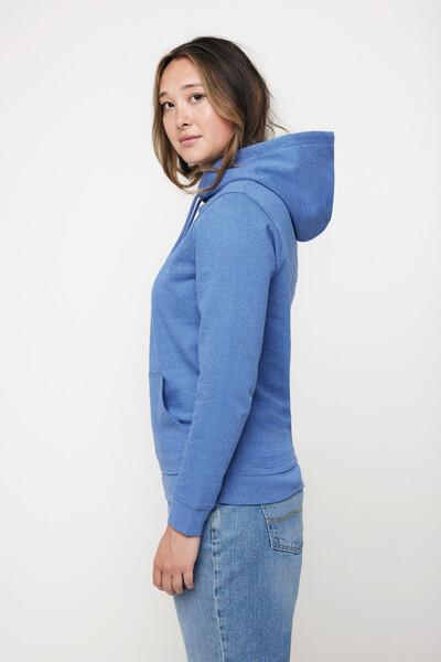 Nebarvená mikina s kapucí IQONIQ Torres z recykl. bavlny - Heather Blue / XXXL