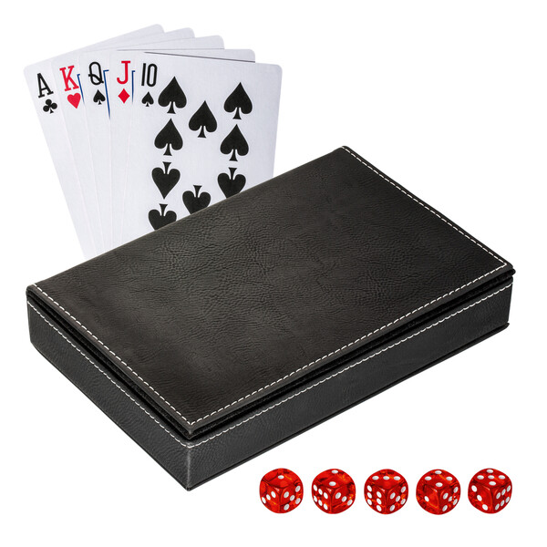 Kit de cartes à jouer avec boîte SALAMINA - noir