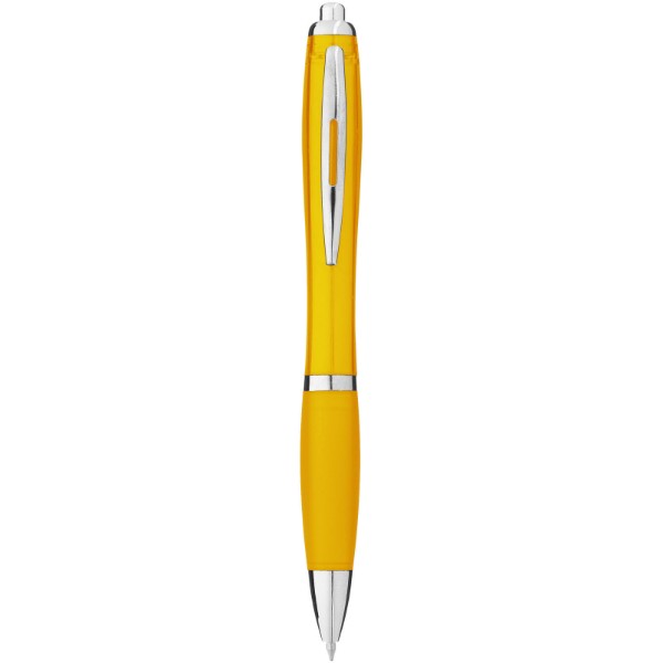 Kuličkové pero Nash s barevným tělem úchopem - Žlutá
