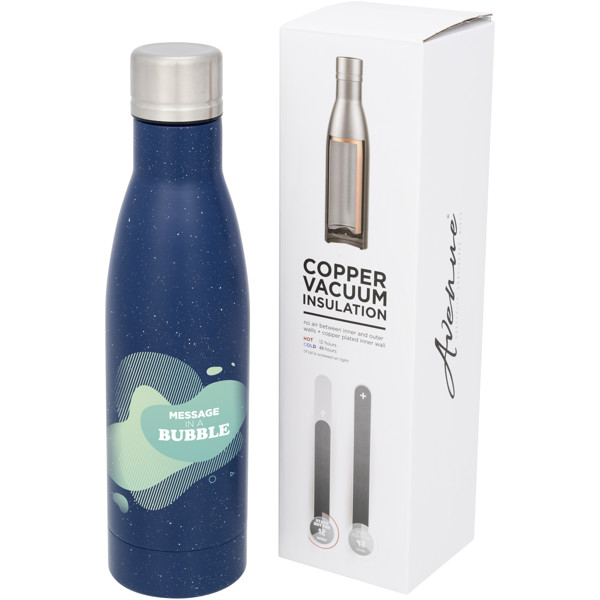 Bouteille isotherme Vasa tachetée sous vide avec couche de cuivre de 500 ml - Bleu
