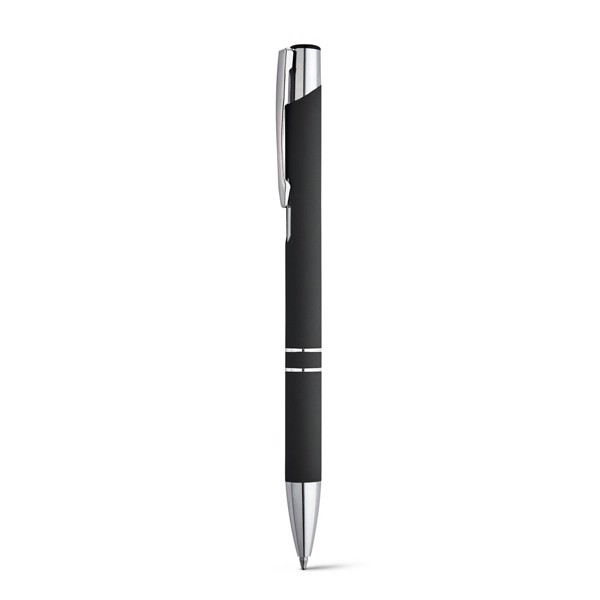 BETA SOFT. Soft touch aluminium ball pen - Black