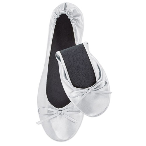 FOLDING SLIPPERS "BALLET" - Silver