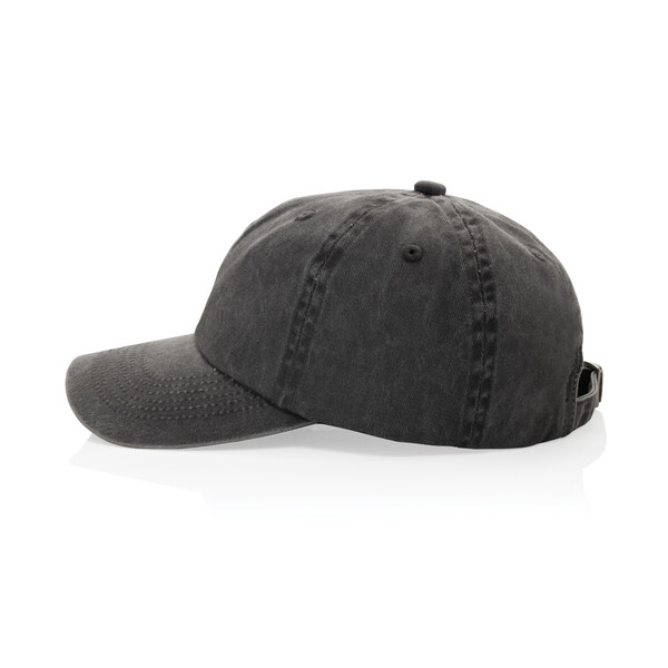 BEAU AWARE™ Washed 6 panel 270gsm cotton twill cap - Black